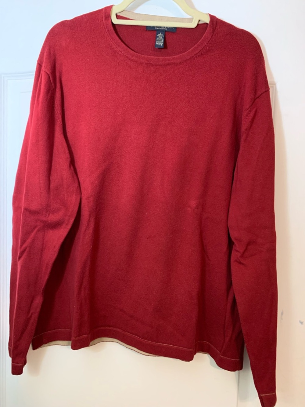 Banana Republic Red Pima Cotton Crew Neck Sweater Men’s Large Pullover